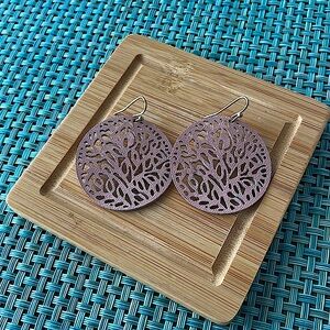 Maurices faux leather pink earrings.